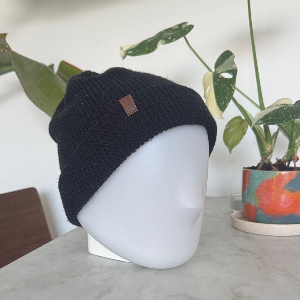 Roots Black Knit Beanie